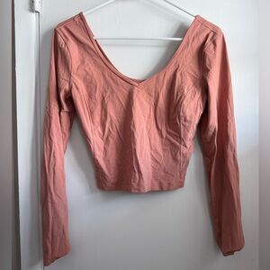 lululemon athletica Peach Long Sleeve Crop Top, Size 8
